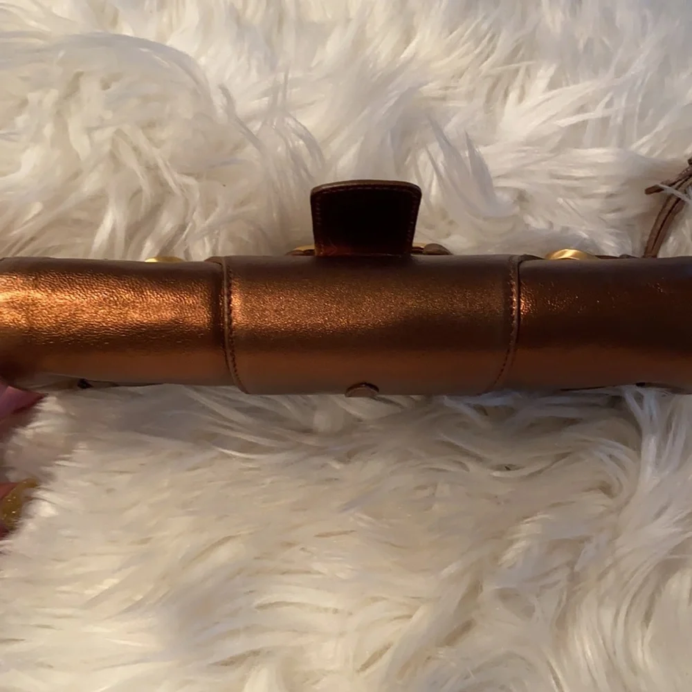Jimmy Choo Metallic Copper Leather Clutch